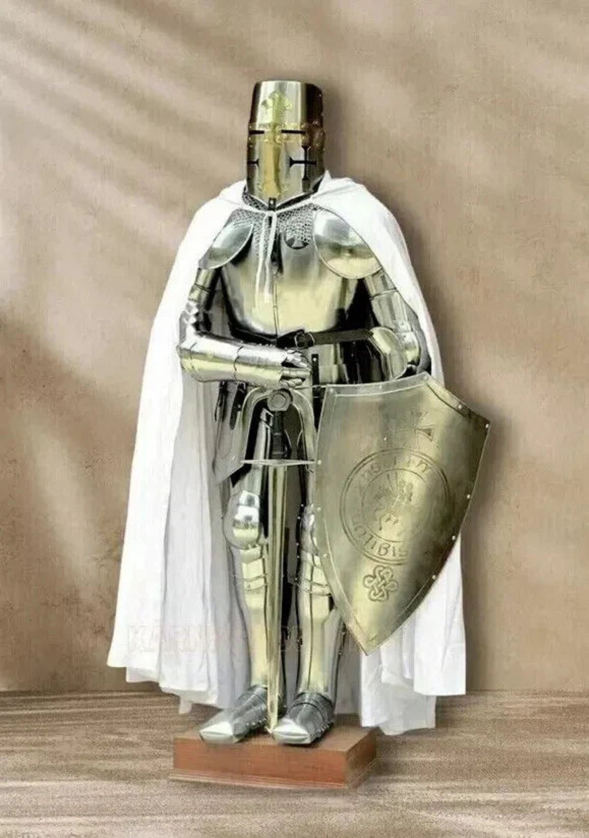 Medieval Wearable Knight Suit of Armor – Full Body Crusader Templar Costume for LARP, Cosplay, Halloween & Display